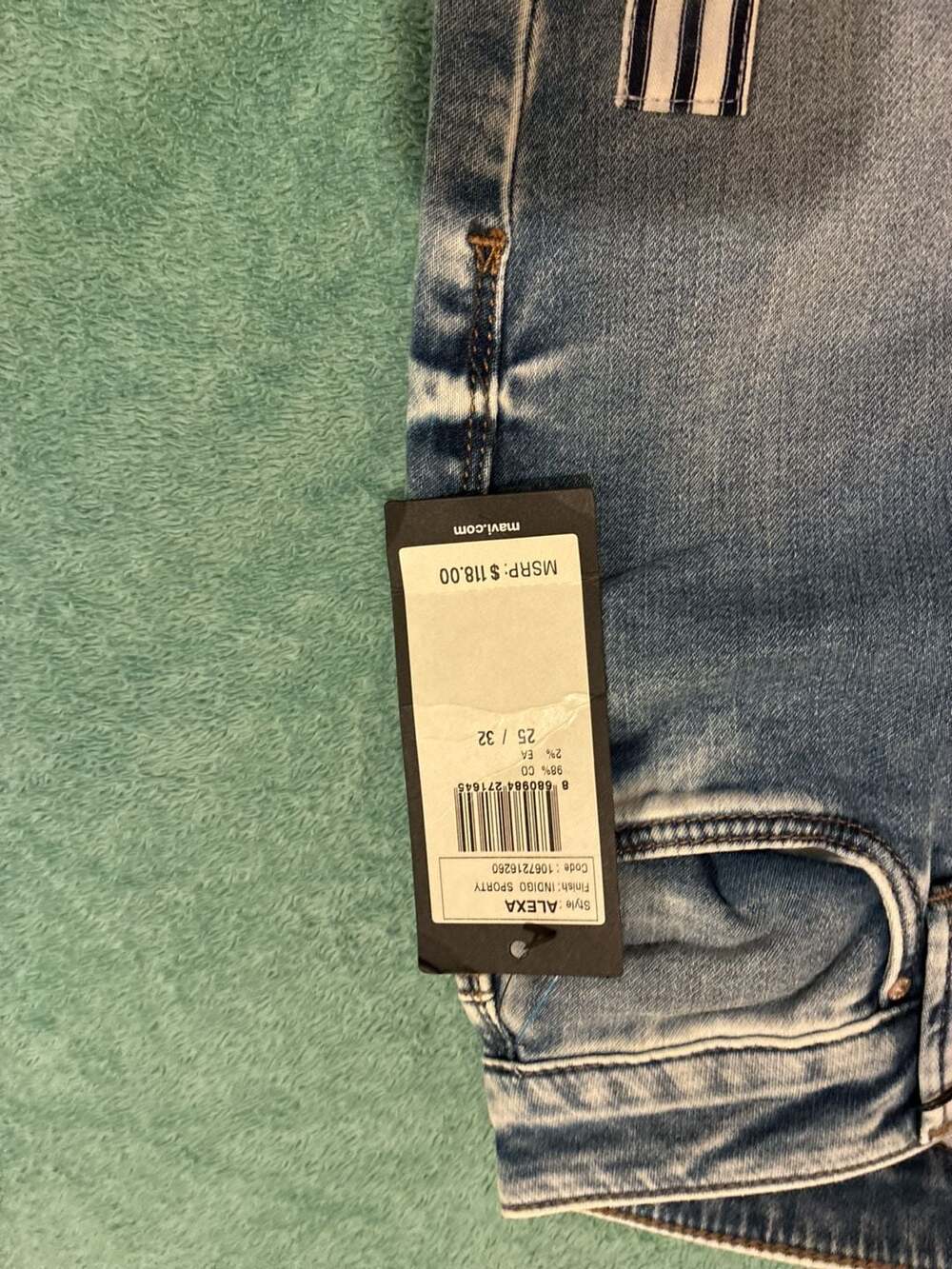 Mavi Jeans Alexa Sporty Jogger Jeans in Indigo Finish with Patchwork Details